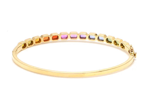 Brazalete geométrico en oro o plata con fancy diamonds — Amelia Maia.