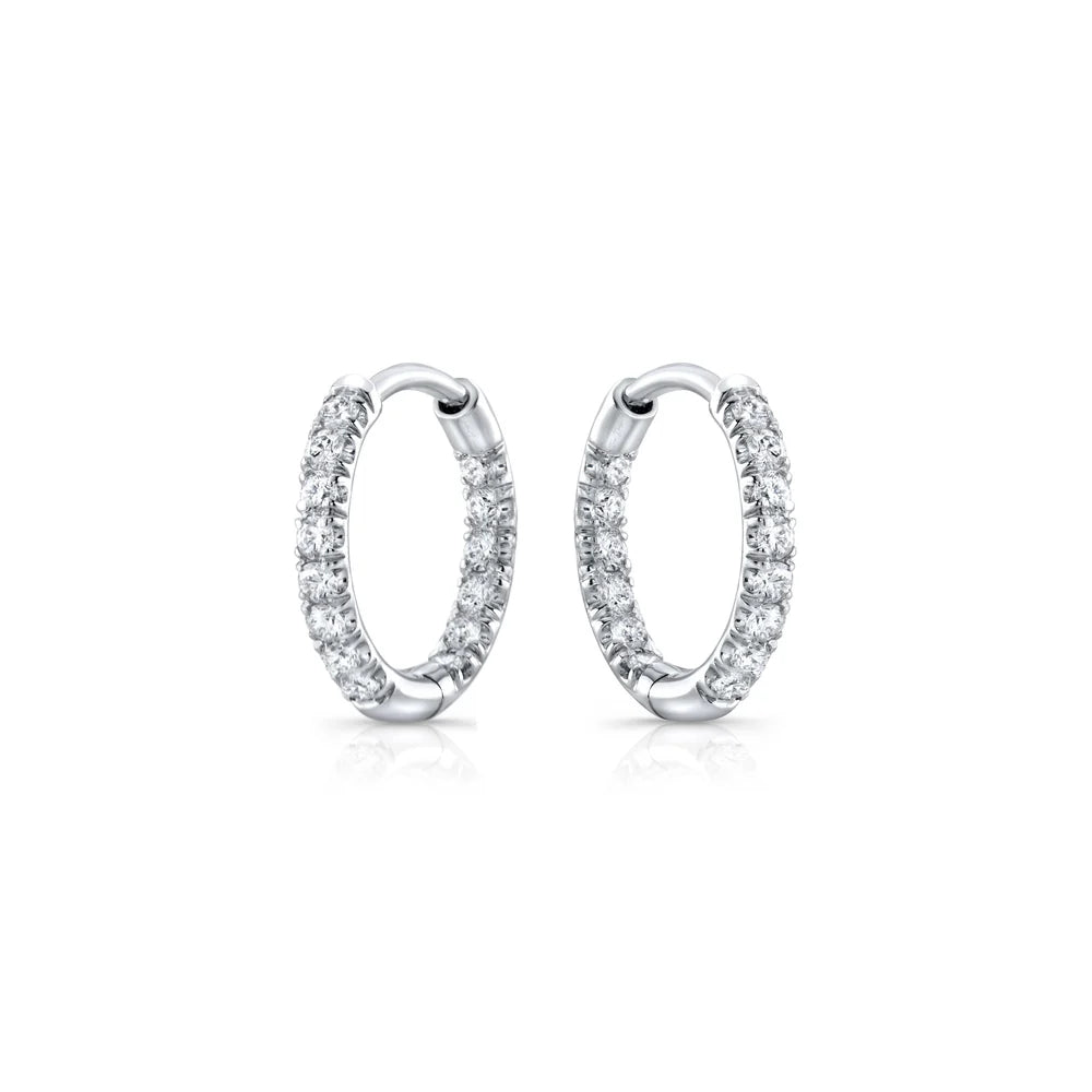 Pendientes argolla con diamantes de laboratorio 12 mm — Amelia Maia.