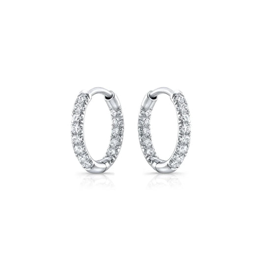 Pendientes argolla con diamantes de laboratorio 12 mm — Amelia Maia.