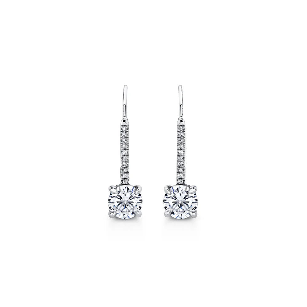 Pendientes Colgantes con Diamantes de Laboratorio | Oro 14k