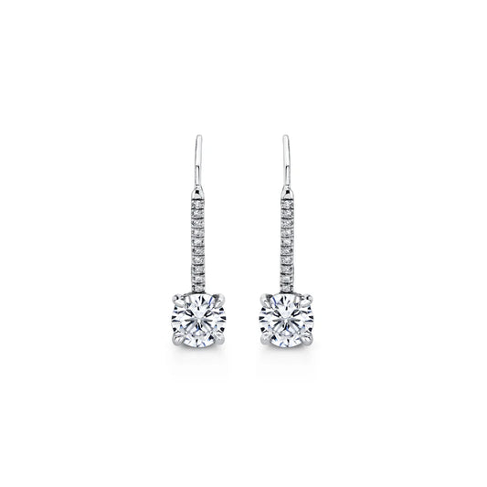 Pendientes Colgantes con Diamantes de Laboratorio | Oro 14k