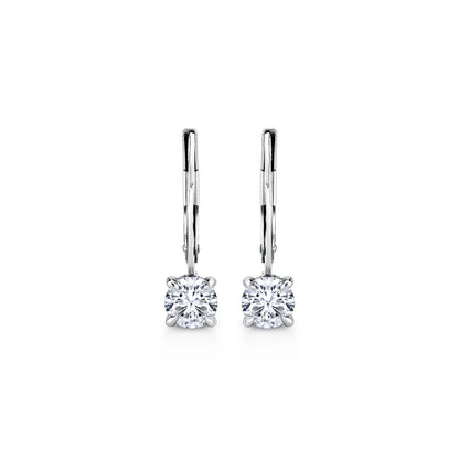 Pendientes Leverback con Diamantes de Laboratorio | Oro 14k