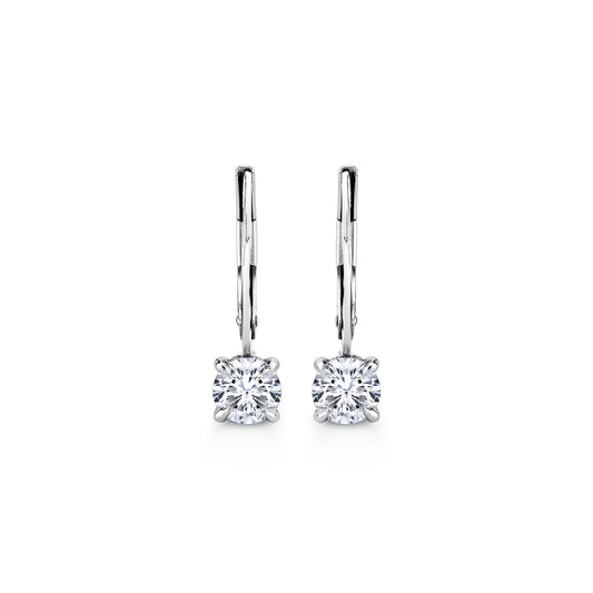 Pendientes Leverback con Diamantes de Laboratorio | Oro 14k