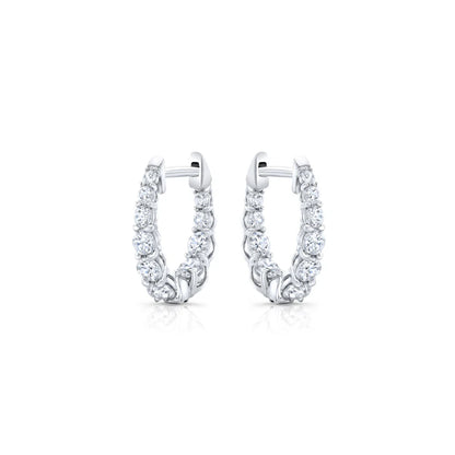 Pendientes aro con diamantes de laboratorio — Amelia Maia.