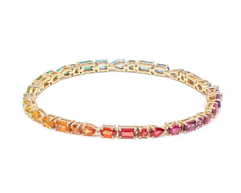 Pulsera de lujo con diamantes de colores en cortes mixtos — Amelia Maia.
