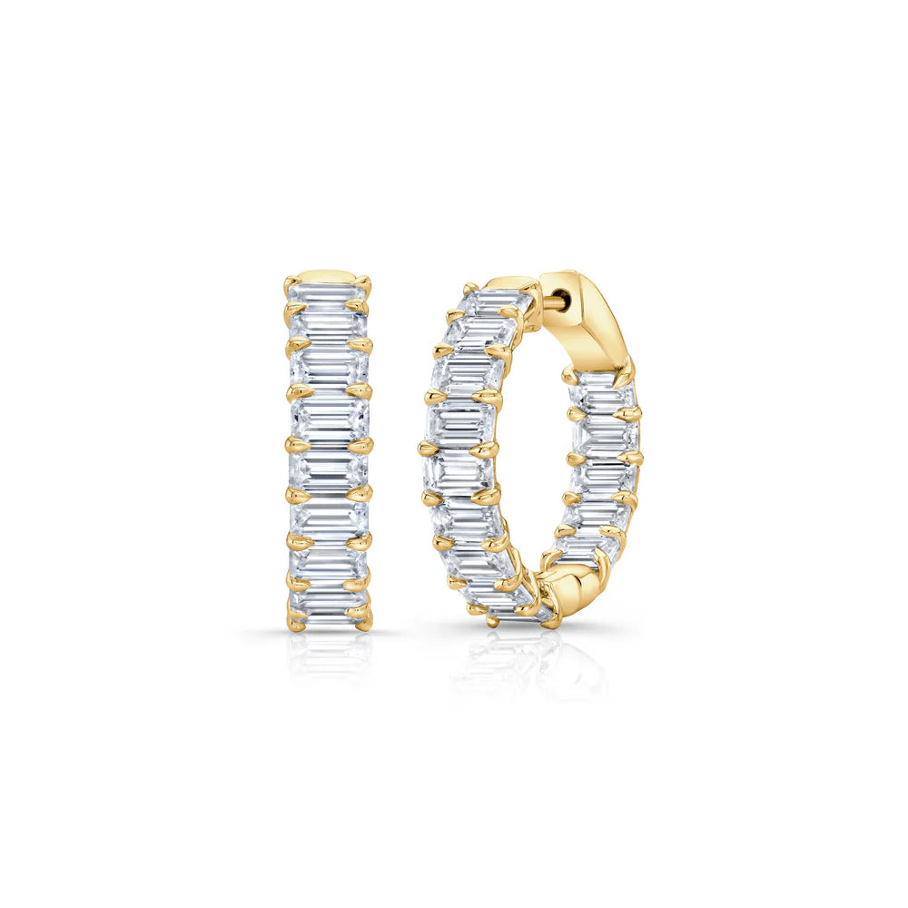 Aros eternity con diamantes corte esmeralda — Amelia Maia