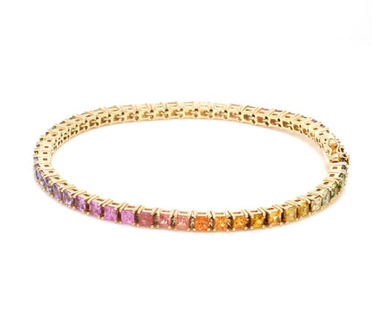 Pulsera tipo tennis con diamantes de colores de laboratorio — Amelia Maia.