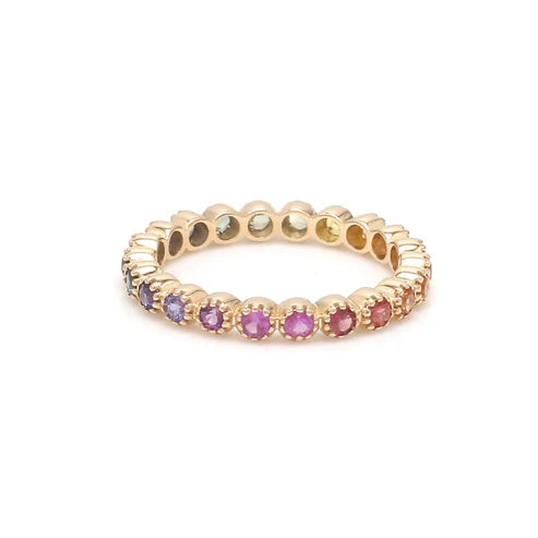 Anillo eternity redondo 2 mm en plata 925 con diamantes sostenibles — Amelia Maia.