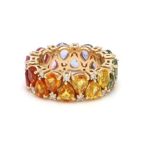 Anillo eternity aurora oro rosa 14k con diamantes de laboratorio éticos — Amelia Maia.