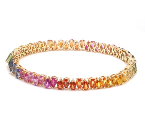 Pulsera de diamantes de colores corte pera — Amelia Maia.