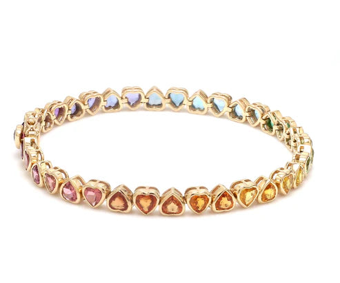 Pulsera con diamantes de colores en forma de corazón — Amelia Maia.