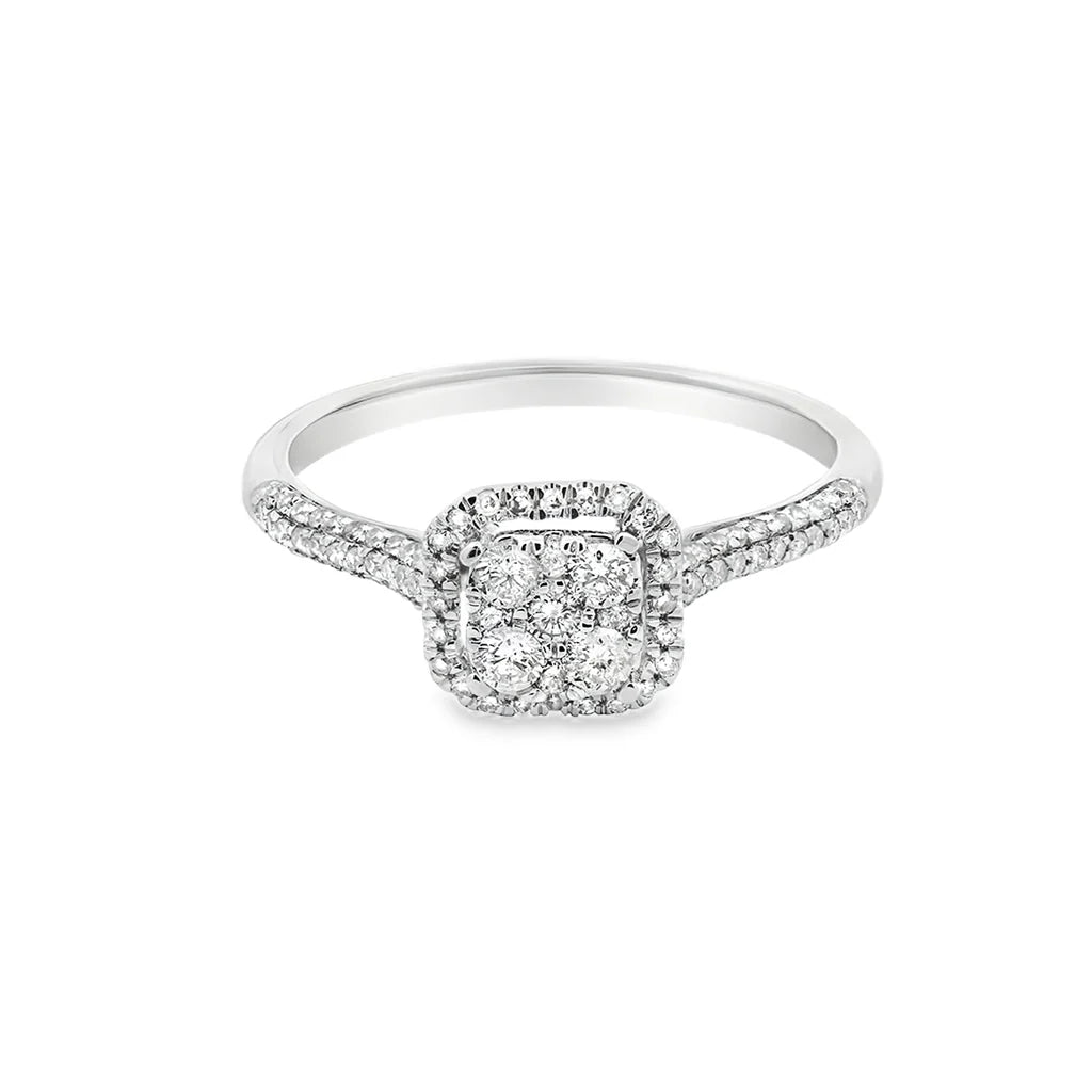 Anillo halo con diamantes 0.43 ct — Amelia Maia.