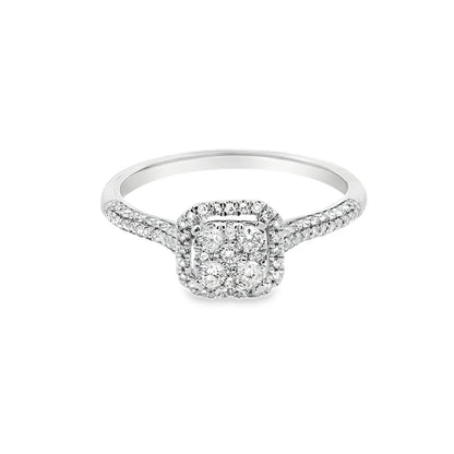 Anillo halo con diamantes 0.43 ct — Amelia Maia.