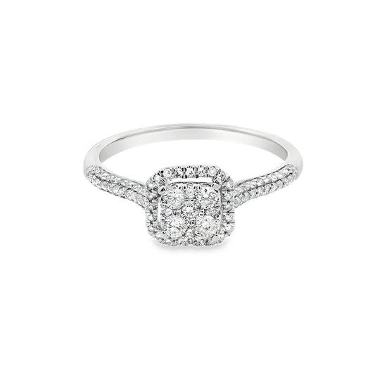 Anillo halo con diamantes 0.43 ct — Amelia Maia.