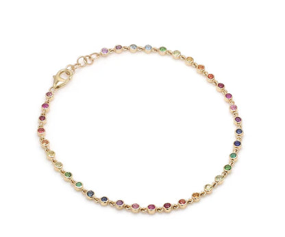 Pulsera fina con diamantes de laboratorio multicolor — Amelia Maia.