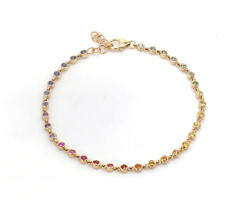 Joya minimalista de oro o plata con diamantes fancy multicolor — Amelia Maia.