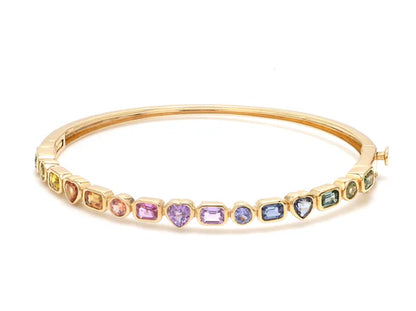 Brazalete Rainbow Bangle con fancy diamonds de laboratorio multicolor — Amelia Maia.
